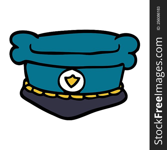 Cartoon Doodle Police Hat