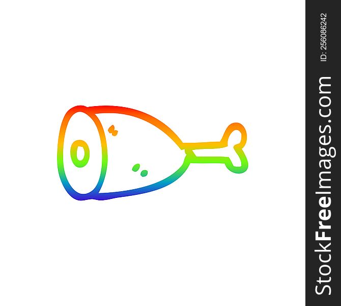 Rainbow Gradient Line Drawing Cartoon Meat