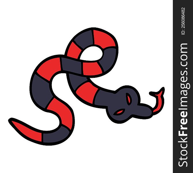 Cartoon Doodle Poisonous Snake