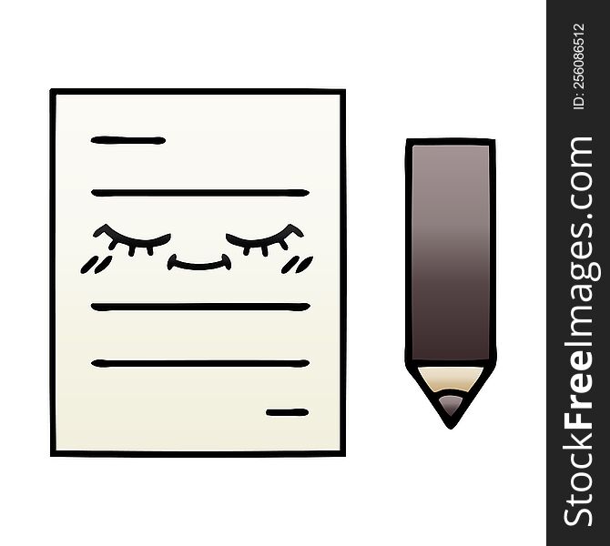 Gradient Shaded Cartoon Test Paper