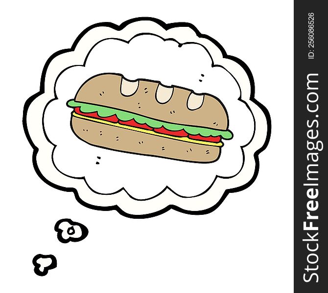 Thought Bubble Cartoon Huge Sandwich