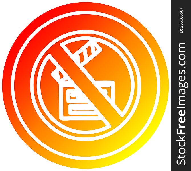 no filming circular in hot gradient spectrum