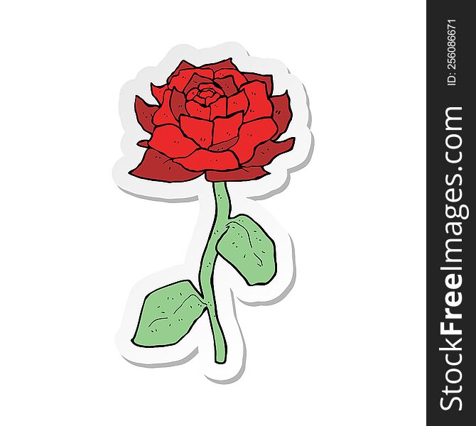 sticker of a rose cartoon