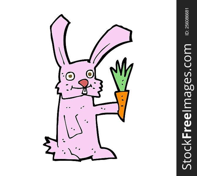 cartoon rabbit with carrot