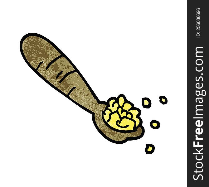 cartoon doodle spoon of mash potato