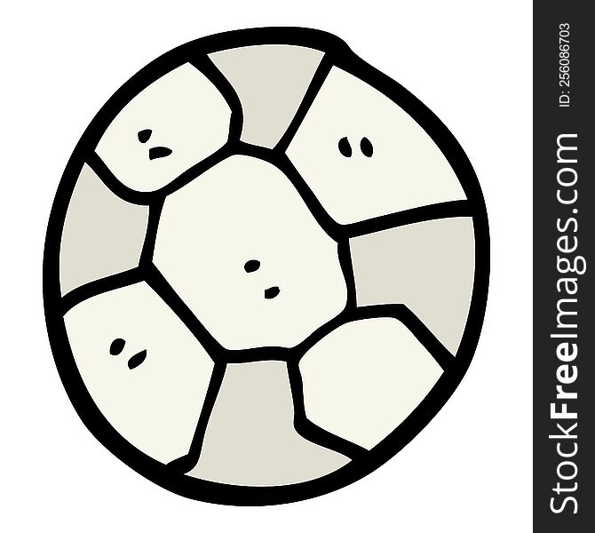 hand drawn doodle style cartoon soccer ball