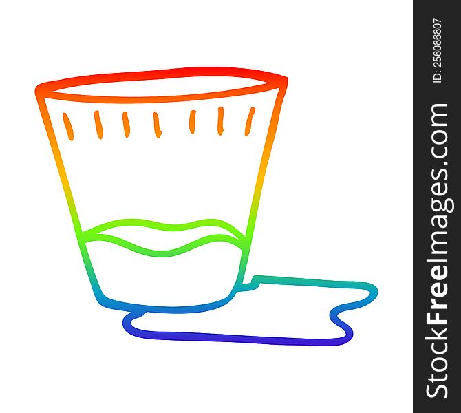 Rainbow Gradient Line Drawing Cartoon Espresso Shot