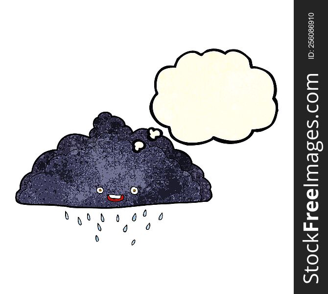 Cartoon Rain Cloud With Thought Bubble