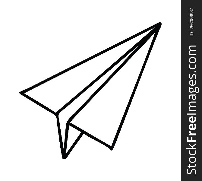 Line Drawing Cartoon Paper Plane