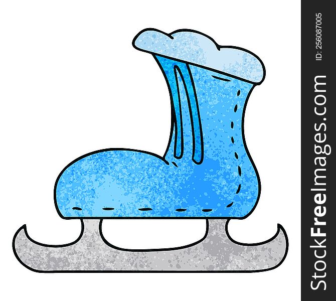 textured cartoon doodle of an ice skate boot