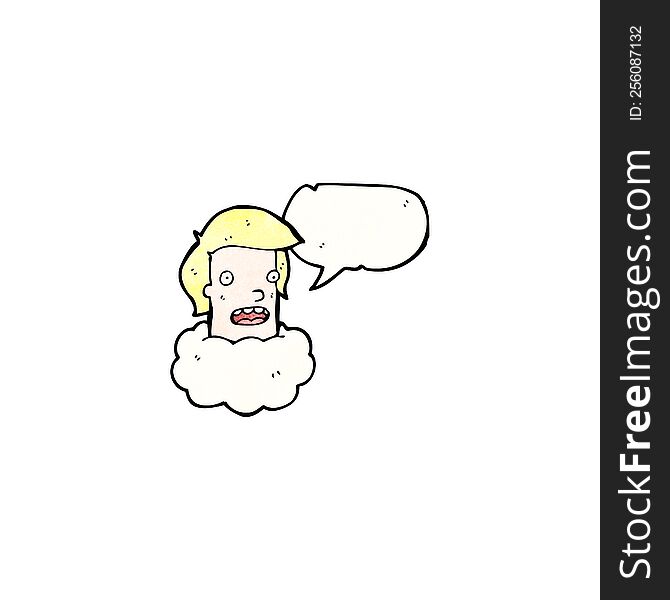 talking head in cloud cartoon