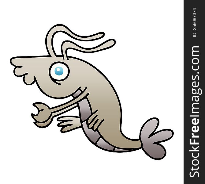 gradient shaded quirky cartoon crayfish. gradient shaded quirky cartoon crayfish