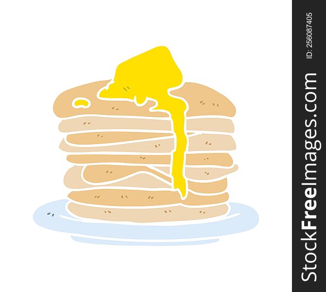 Flat Color Style Cartoon Stack Of Pancakes