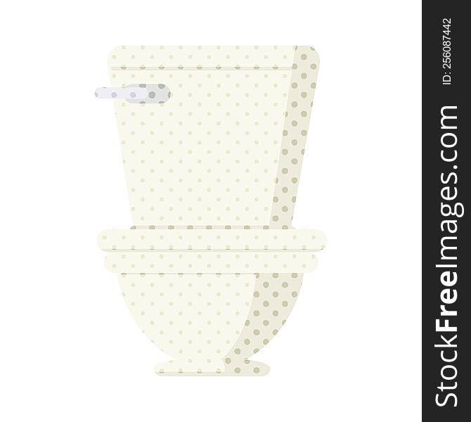 Flat colour illustration of a toilet