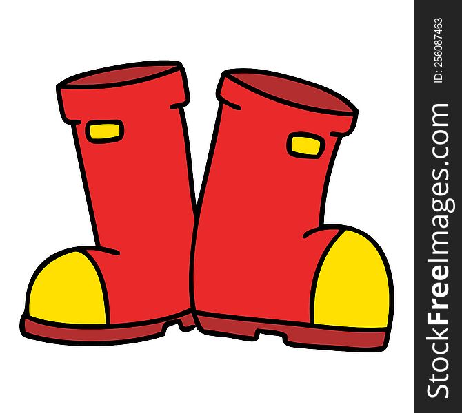 cartoon pair of wellington boots