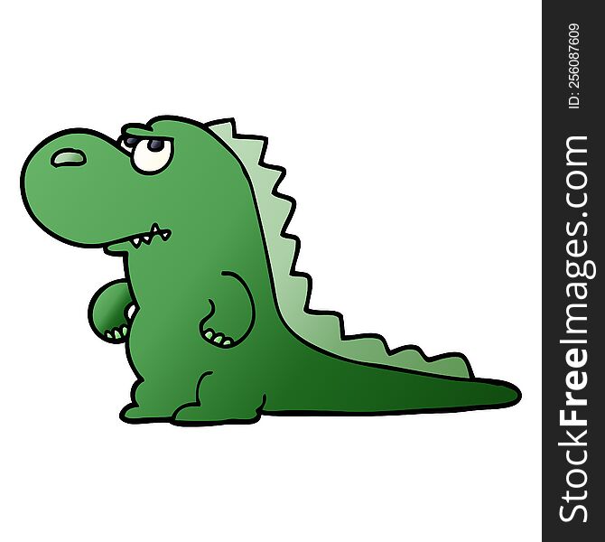 Cartoon Doodle Annoyed Dinosaur