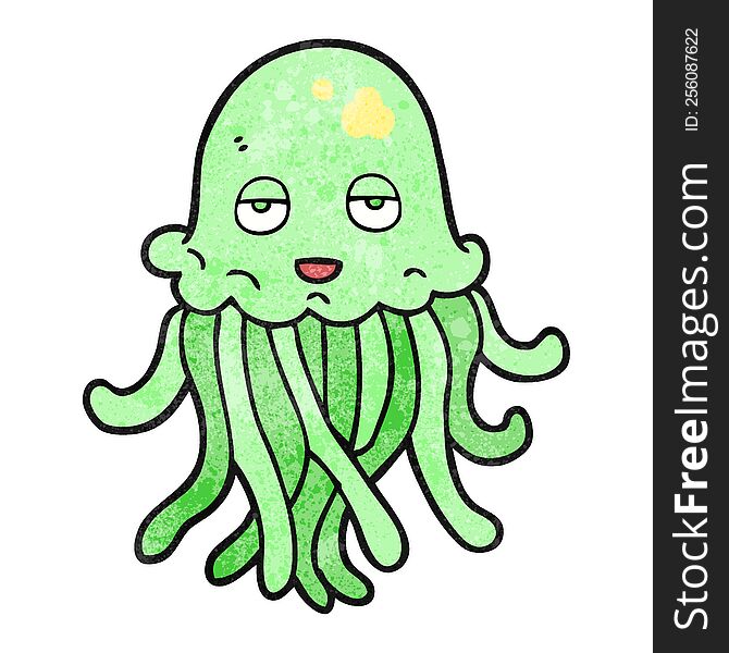 freehand textured cartoon octopus