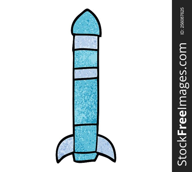 cartoon doodle tall rocket