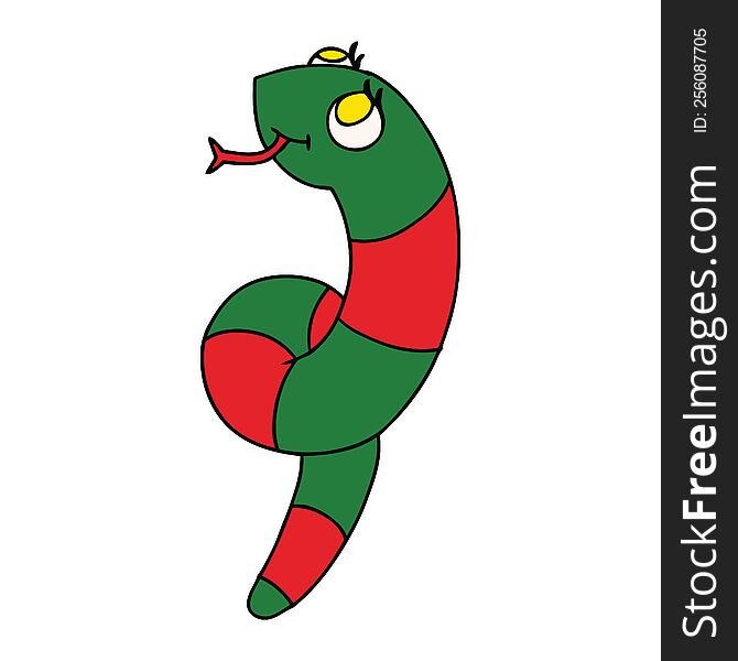 Cartoon Kawaii Of A Cute Snake