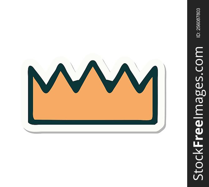 Tattoo Style Sticker Of A Crown