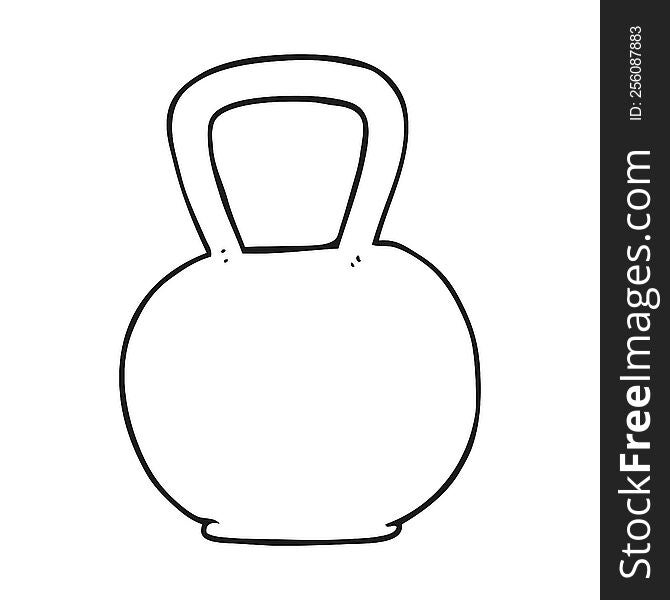 Black And White Cartoon Kettle Bell