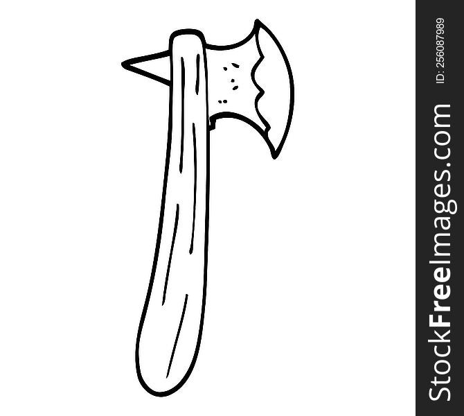 line drawing cartoon axe