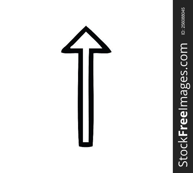 line drawing cartoon of a long arrow symbol