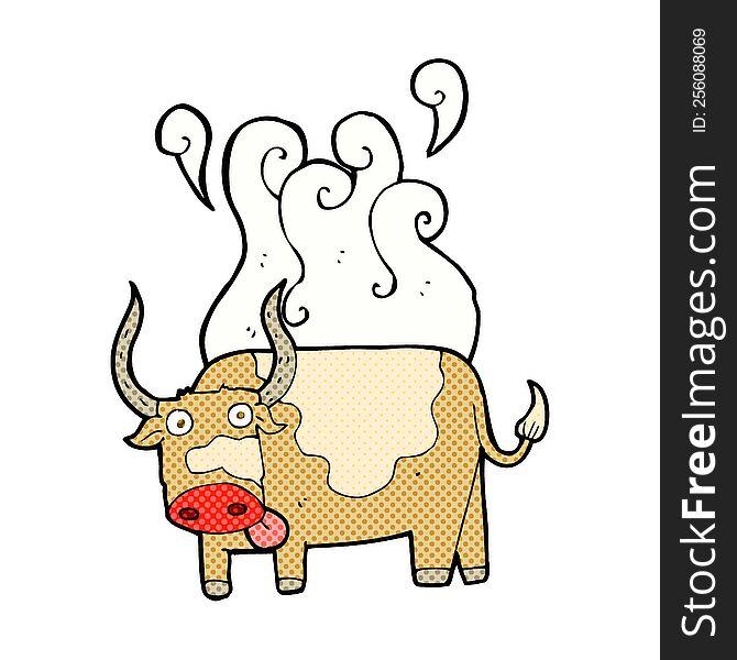 cartoon steaming bull. cartoon steaming bull