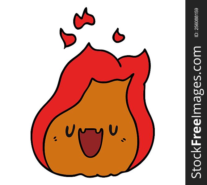 Cartoon Kawaii Cute Fire Flame