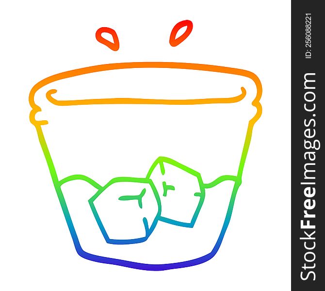 Rainbow Gradient Line Drawing Cartoon Drink In Glass Tumbler