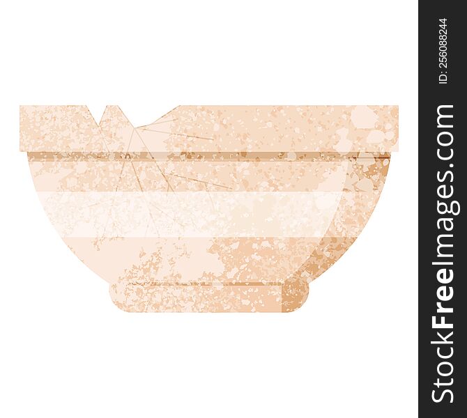 cracked bowl graphic vector illustration icon. cracked bowl graphic vector illustration icon