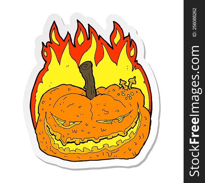Sticker Of A Cartoon Halloween Pumpkin