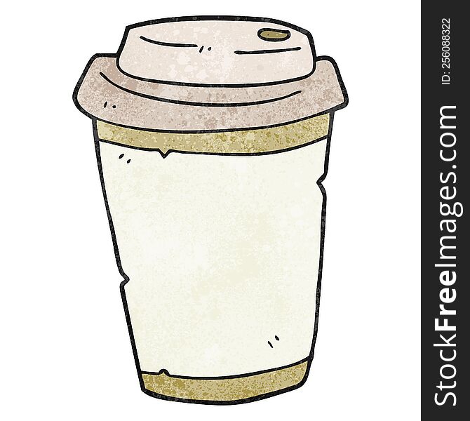Textured Cartoon Take Out Coffee
