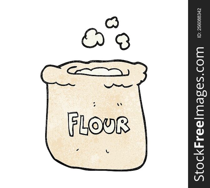 freehand textured cartoon bag of flour