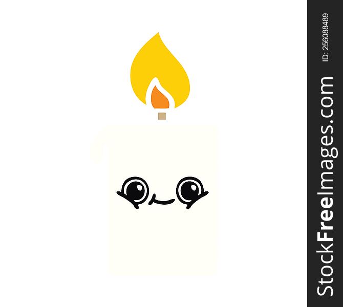 flat color retro cartoon of a lit candle