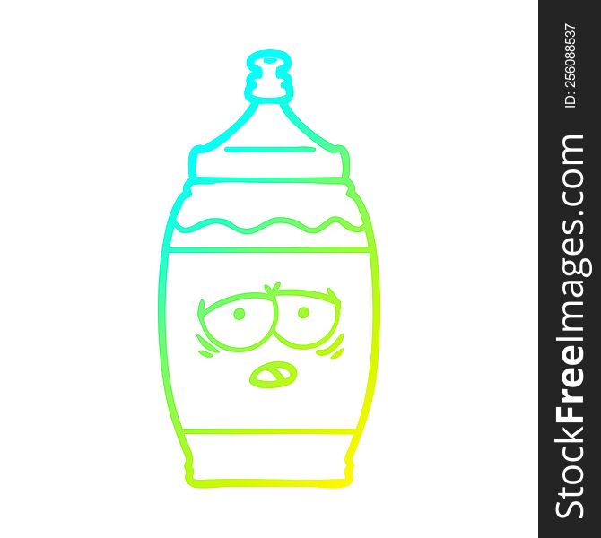 cold gradient line drawing cartoon sports drink