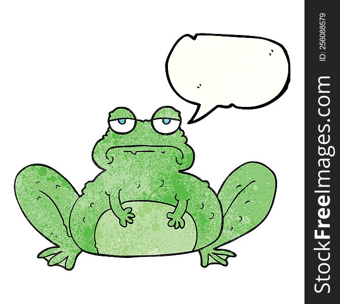 Speech Bubble Textured Cartoon Frog