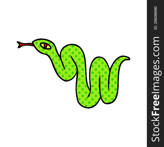 Cartoon Doodle Of A Garden Snake
