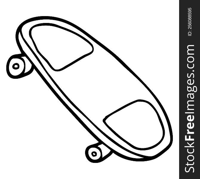 line drawing cartoon skateboard