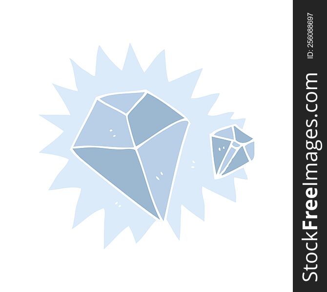 flat color illustration of diamonds. flat color illustration of diamonds