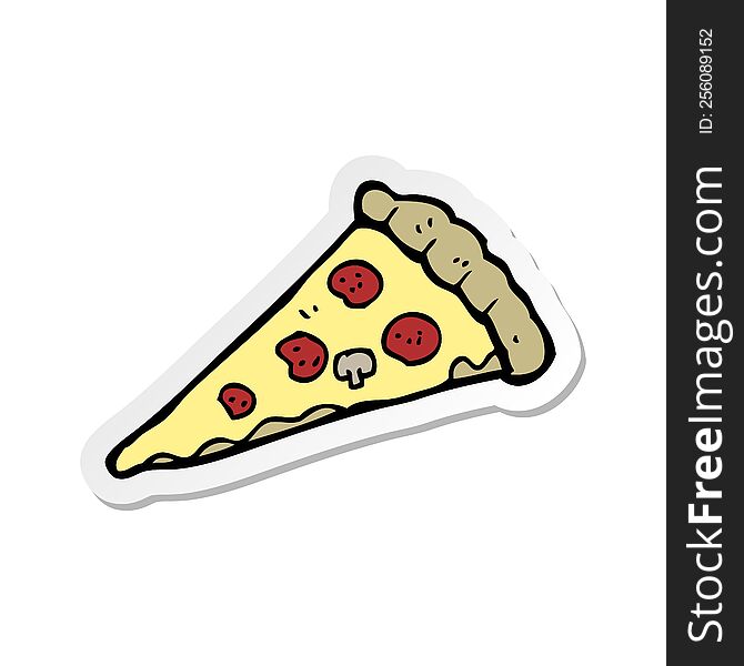 sticker of a cartoon pizza