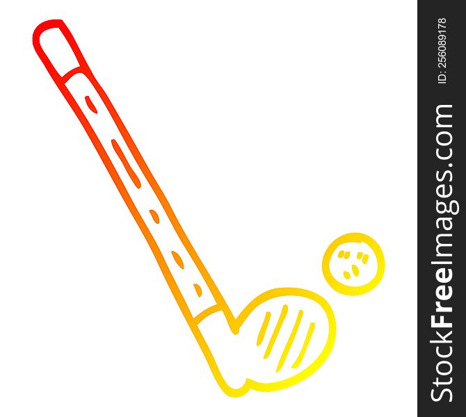 warm gradient line drawing of a cartoon golf club