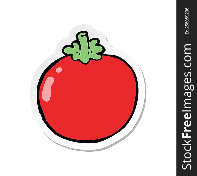 sticker of a cartoon tomato