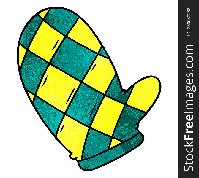 Textured Cartoon Doodle Of An Oven Glove