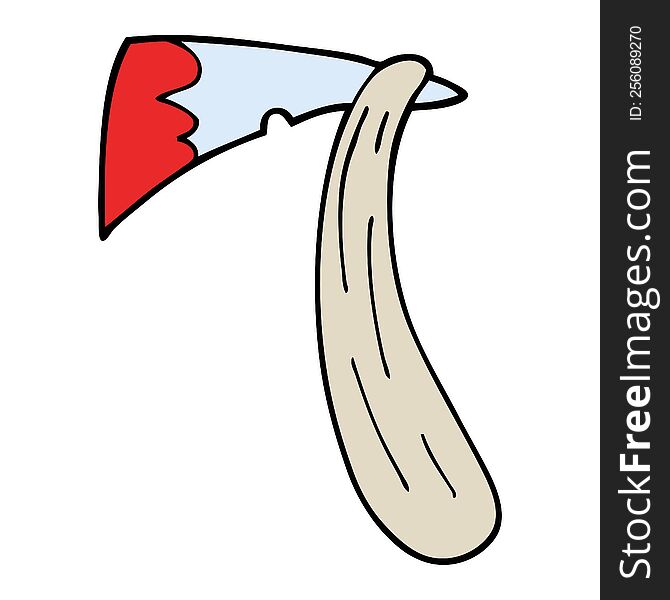 cartoon doodle bloody axe