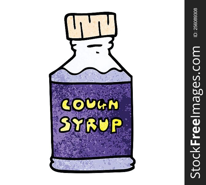 cartoon doodle cough syrup