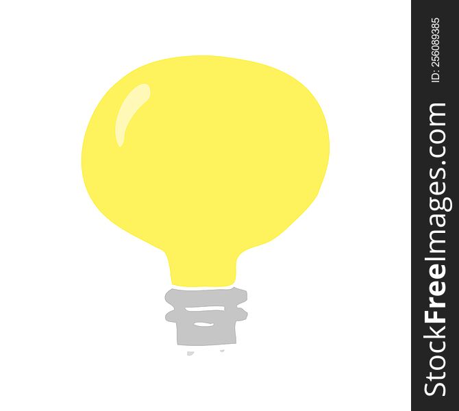 flat color illustration of a cartoon light bulb