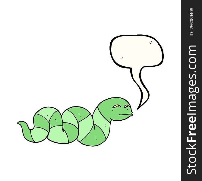 freehand drawn speech bubble cartoon snake