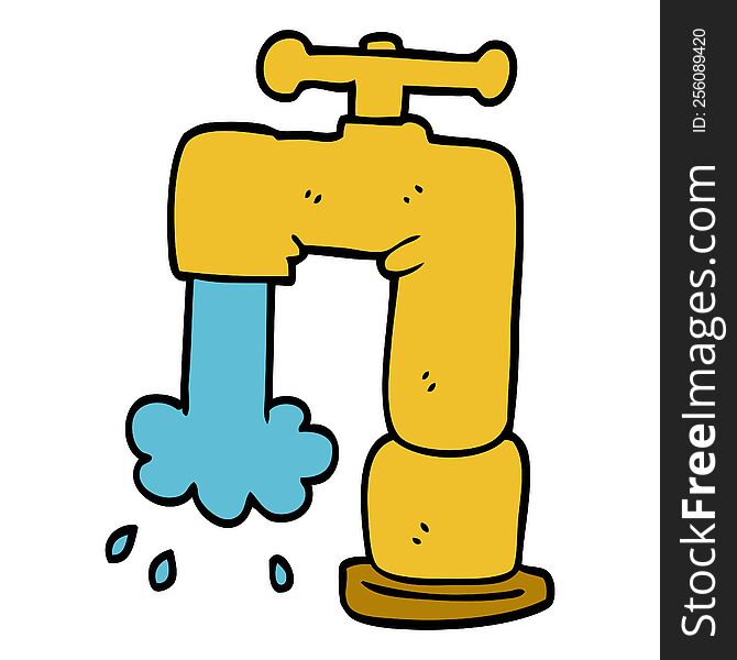 cartoon doodle pouring faucet