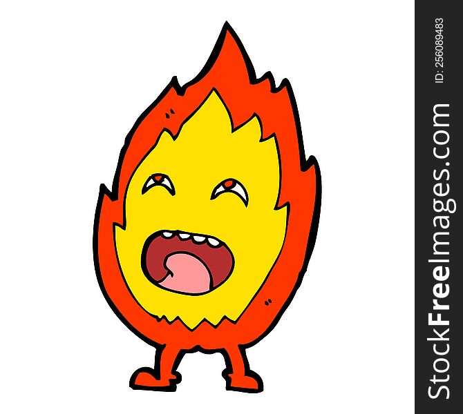 cartoon flame character